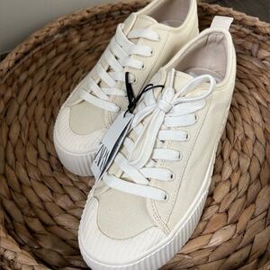 NEW with Tag “ZARA” off white fabric sneakers size 9. $69 or best offer…